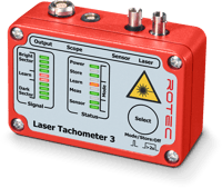 Bild Lasertachometer Das ROTEC Laser Tachometer 3 (ELLAS3) dient zur optischen Messung der Drehzahl.